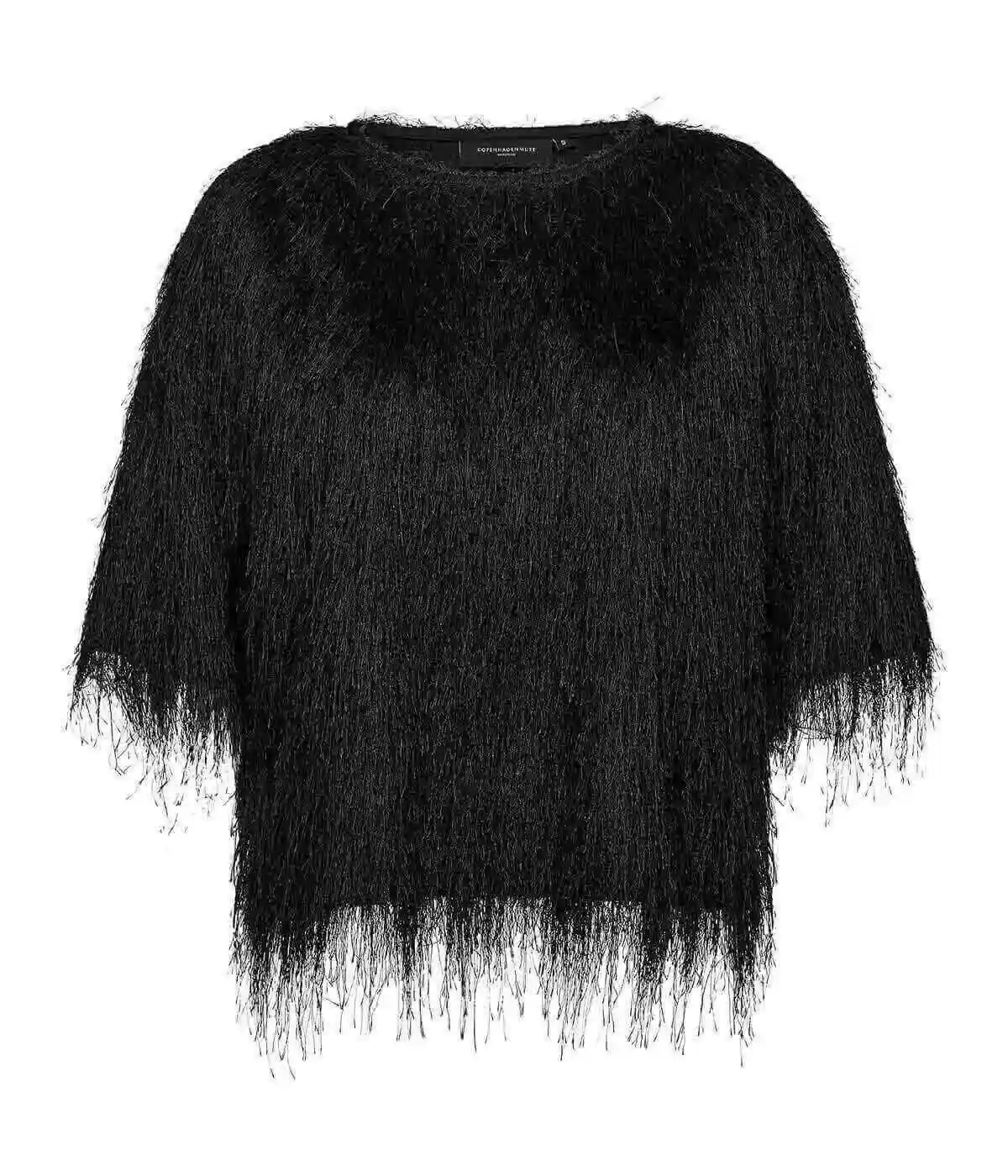 Professional invisible mannequin and ghost mannequin clothing edit for a black textured top