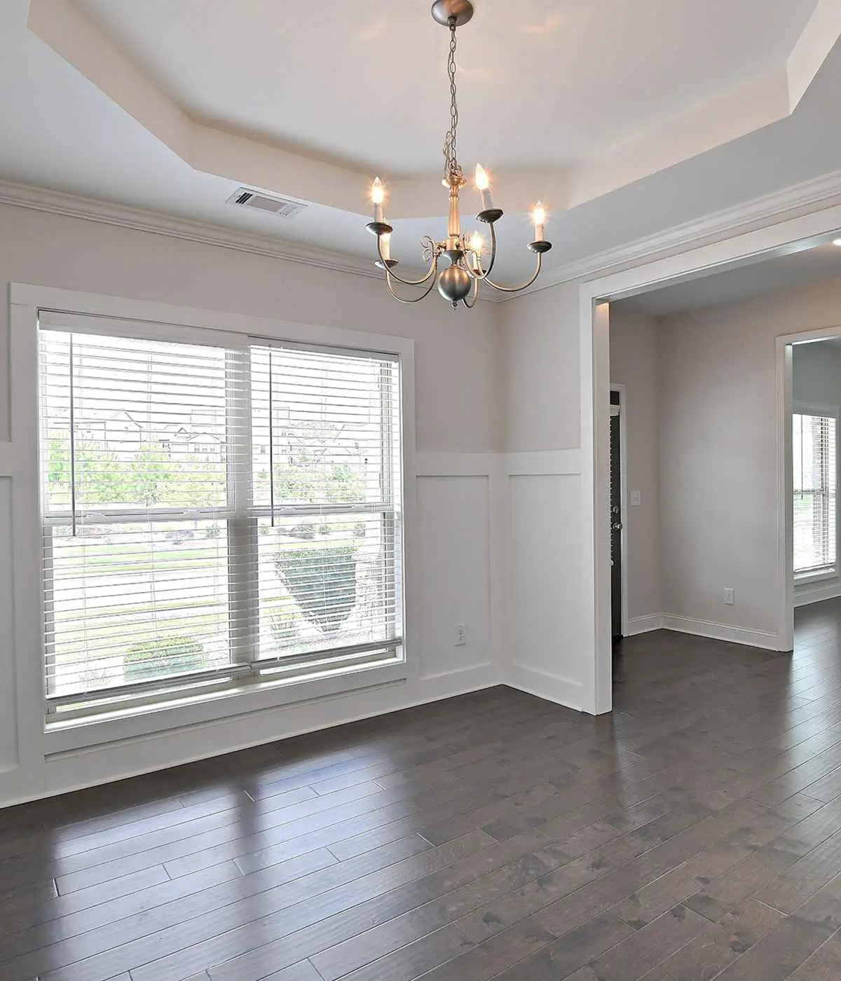 Professional real estate color adjustment and image enhancement for empty interior rooms
