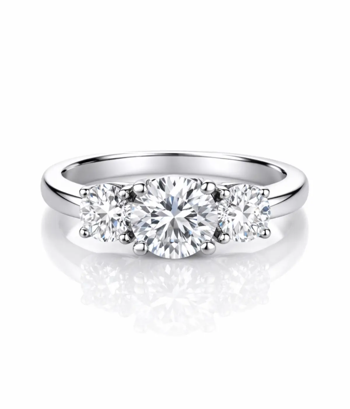 Professional jewelry retouching for e-commerce showing a diamond ring with high-end finishing