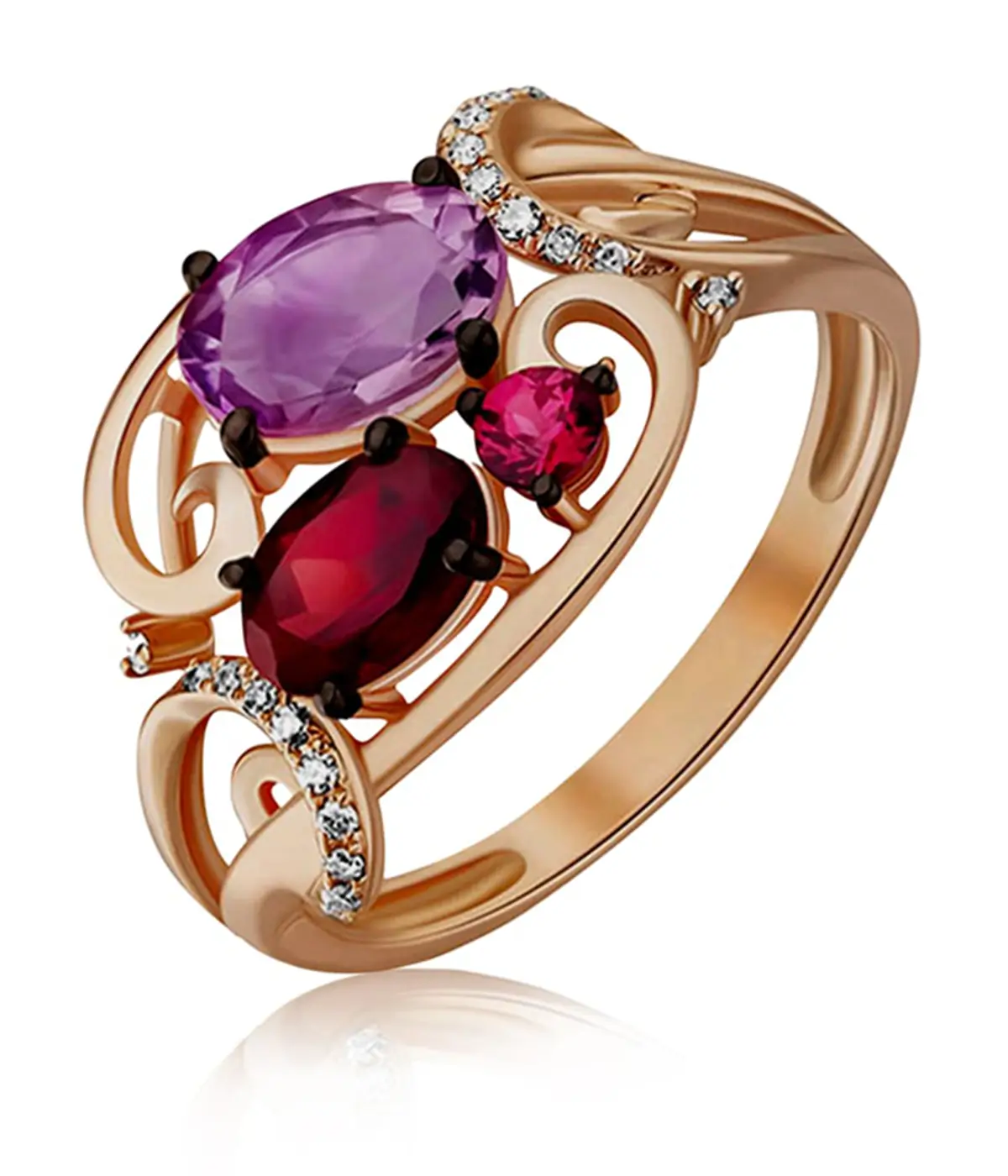 Professional jewellery product retouching for e-commerce websites featuring high-end gold rings and gemstones