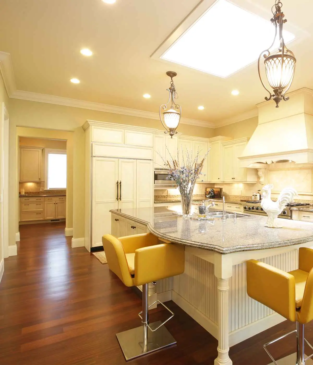 Professional color adjustment and interior lighting enhancement for kitchen photography
